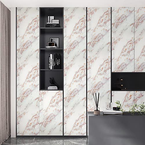 Chihut Countertop Contact Paper 30"X118" Wide Matte White Gold Marble Contact Paper Peel And Stick Countertops For Kitchen Waterproof Removable Marble Wallpaper For Cabinets Shelf Liner Wall Covering #TOP2