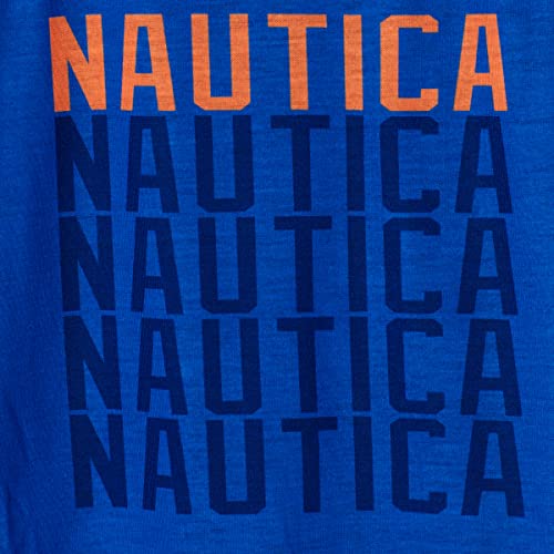 Nautica Boys Pajama Pants And Short Sleeve Sleep Shirt For Kids 2 Piece Top And Bottom Boys Pajamas Kids Sleepwear Set Blue-Navy #TOP5