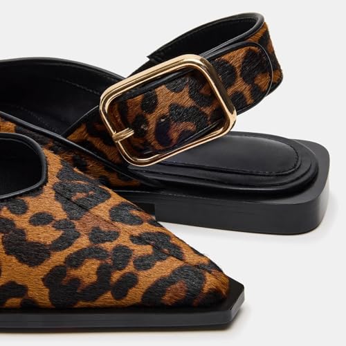 Image of Slingback Flat Shoes for Women Pointed Closed Toe Flat Mule Sandals Casual Comfortable Office Dressy Shoes