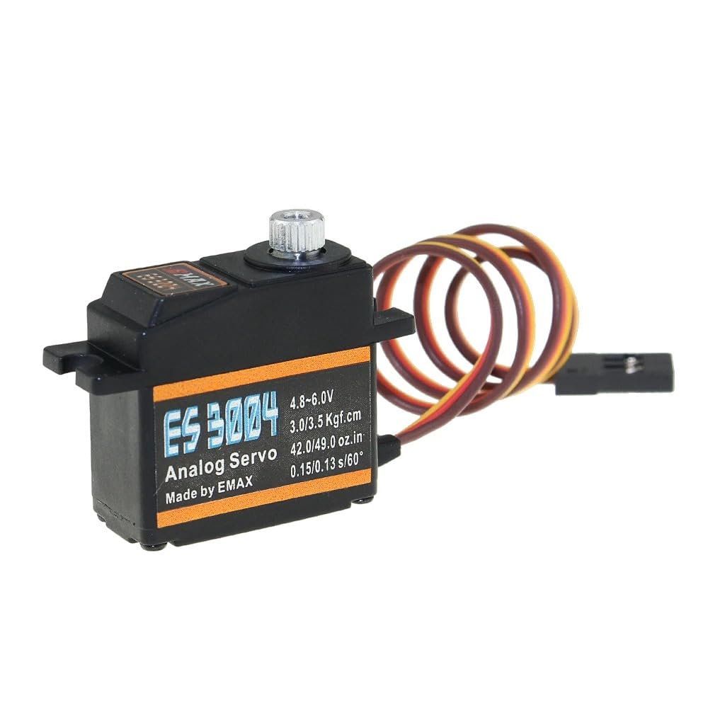 SPARKHOBBY ES3004 Metal Analógico Servo 20g Impermeable Servo con Engranajes para EMAX Servo para RC Coche Helicóptero Barco Avión Piezas Accesorios (ES3004 4 Piezas)