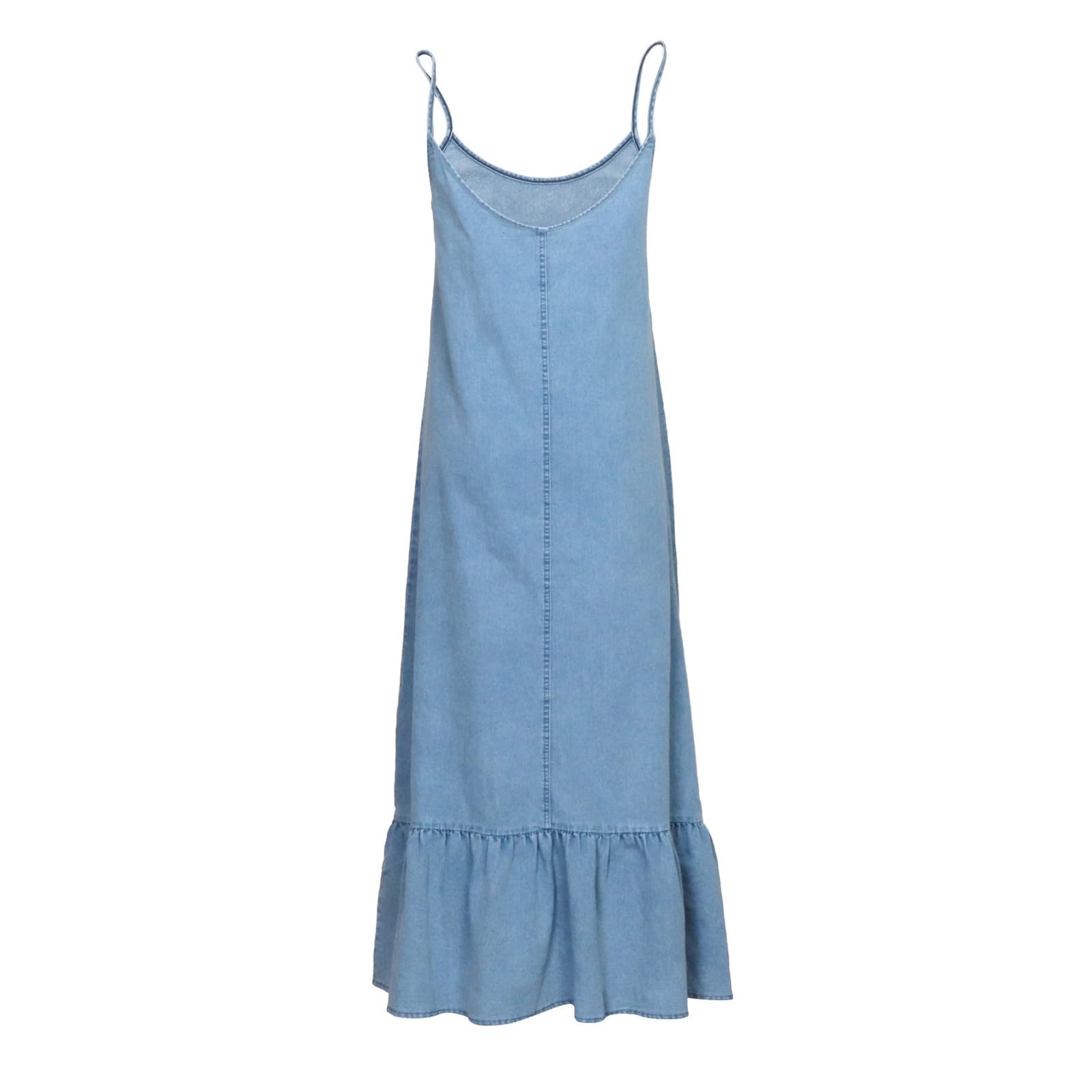 Vestidos Largos Verano Mujer,Vestido Informal Lencero Mezclilla Dobladillo Corte Holgado Largo Verano Mujer Casual Elegante Ligero Cómodo Diario