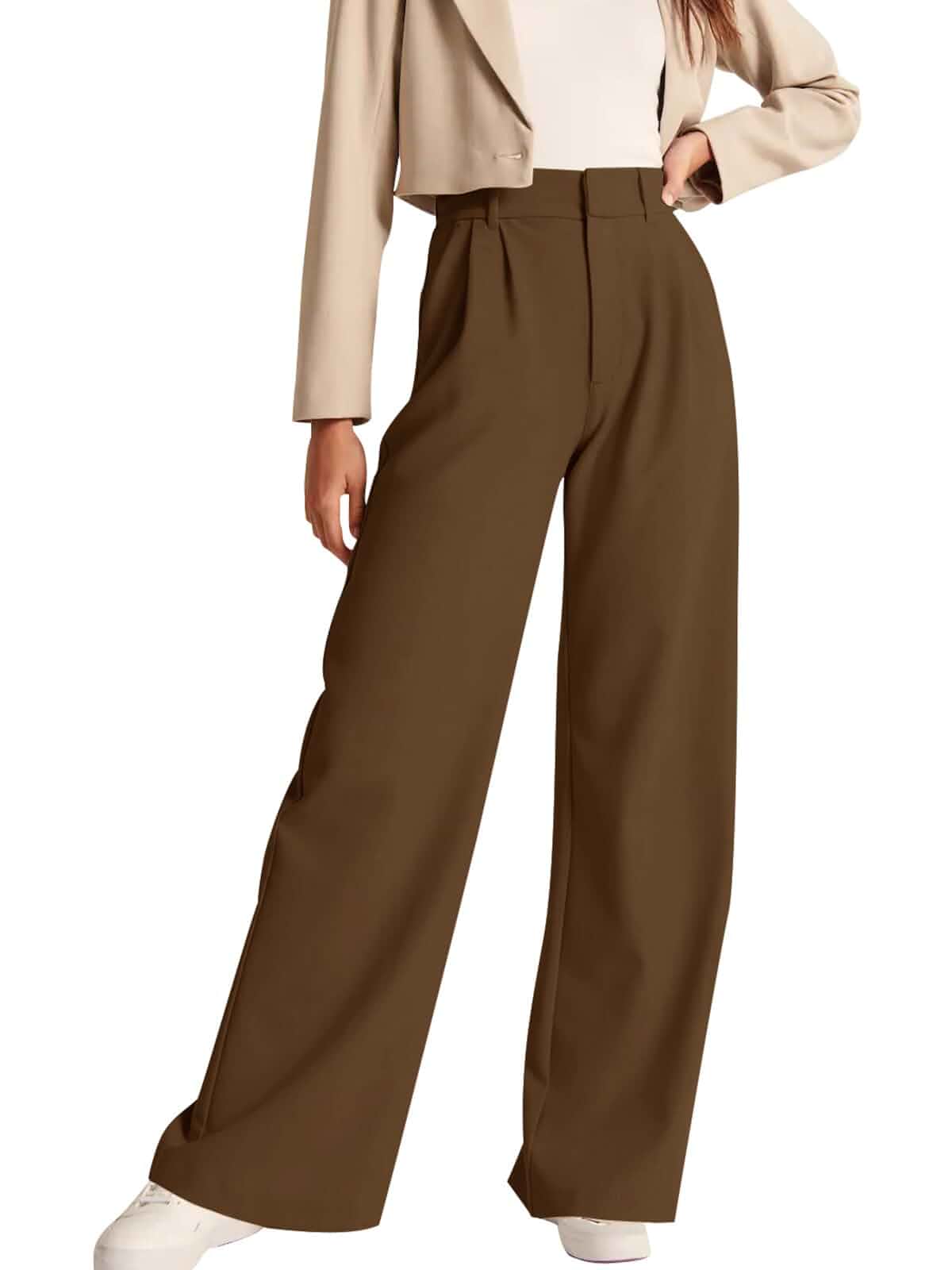 NIMIN Women Work Pants Business Casual Outfits Dress Trousers with Pockets Wide Leg Pants, Front Pleated, Office Formal Daily Wear Slacks, Professional Interview Outfits