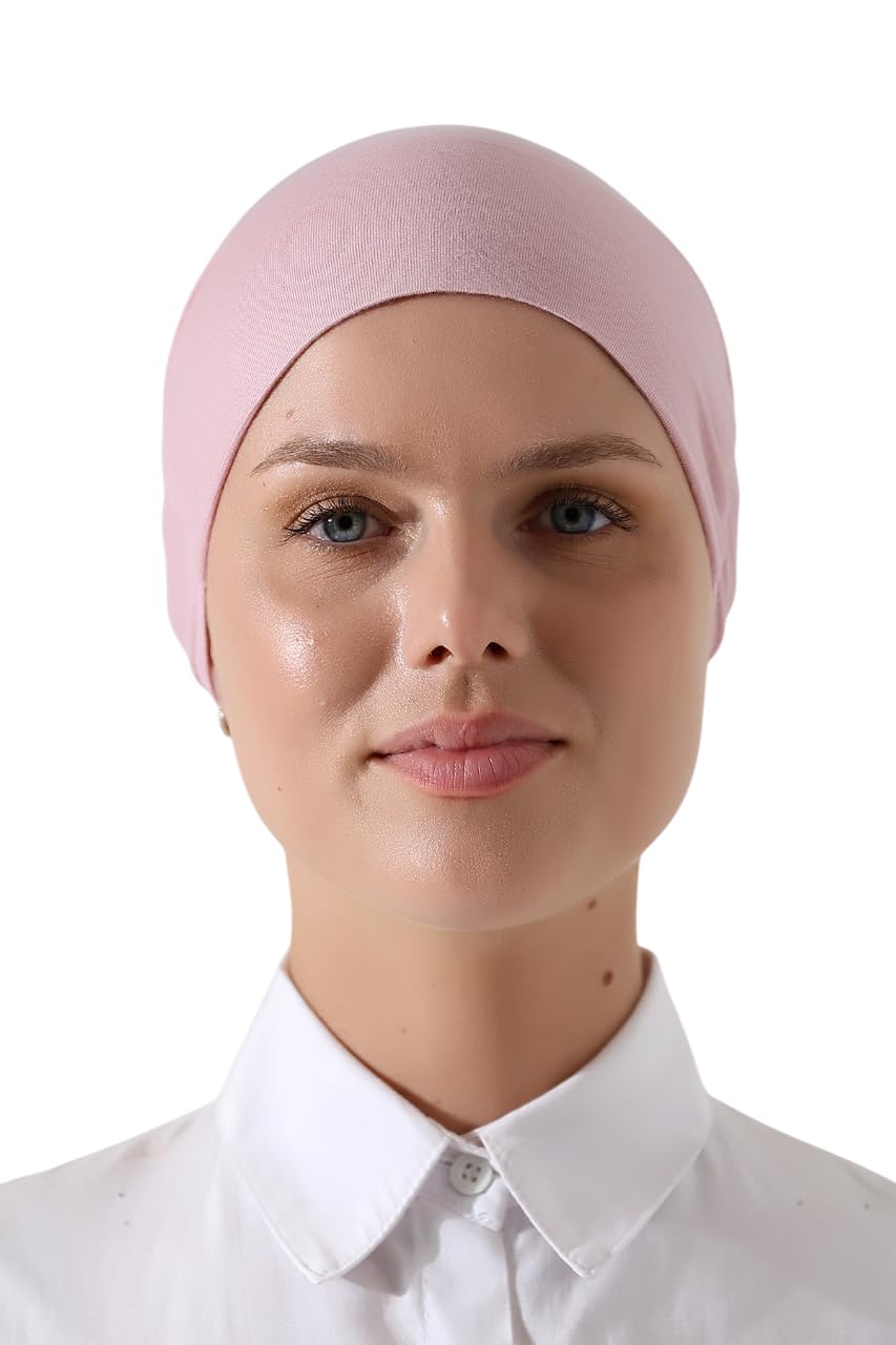 ihvan online, Hijab Cap, Beanie Undercap Scarf, Turban Head Wraps for Women, Hair Wrap, Muslim Under Scarf Hijab Cap, Pink