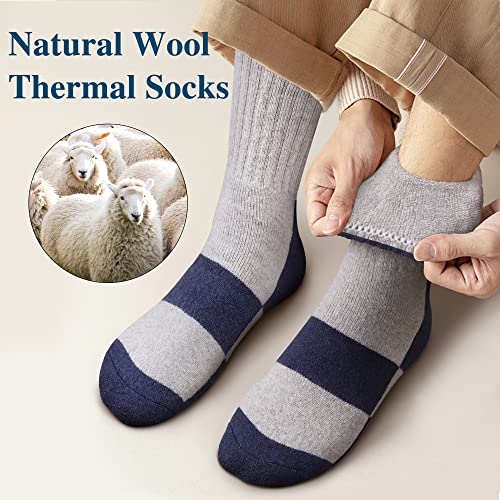 Yeblues 4 Pairs Merino Wool Socks Mens - Thick Thermal Winter Heavyweight Boot Socks Super Soft Warm Hiking Socks4