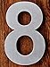 QT Modern House Number - 6 Inch - Brushed Stainless Steel (Number 8 Eight), Floating Appearance, Easy to install and made of solid 304