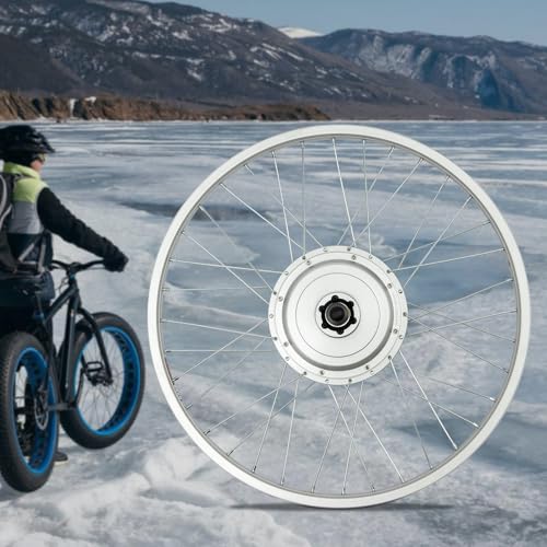750W 24\" Front Wheel E-Bike Hub Motor Conversion Kit, 390PRM Electric Bicycle Conversion Kit with Handbrake & Thumb Hub, E-Bike Hub Motor Conversion Kit for 24\" Bicycle Racks & DIY Electric Bicycles - Thumbnail 4