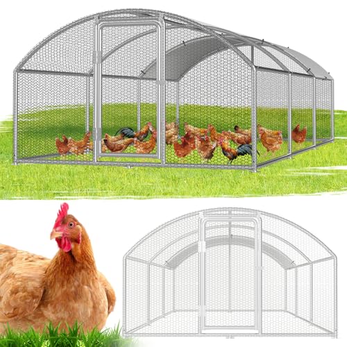 Hebitod Gallinero para gallineros, 3 x 6 x 2 m, con cerradura de seguridad y cubierta impermeable, para pollos, jaulas de pájaros, plantas