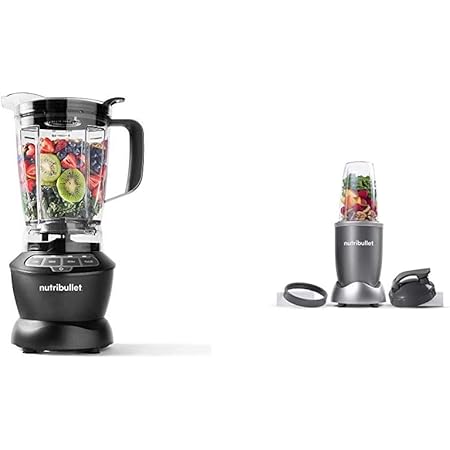 Amazon.com: NutriBullet ZNBF30400Z Blender 1200 Watts, 1200W, Dark Gray \u0026  NBR-0601 Nutrient Extractor, 600W, Gray : Hogar y Cocina
