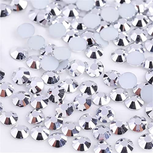Image of 3000 Pieces SS12 3mm Flatback Rhinestones Clear Glass Round Gems Crystals for Nail Art DIY Crafts Clothes Shoes Bags (Silver)