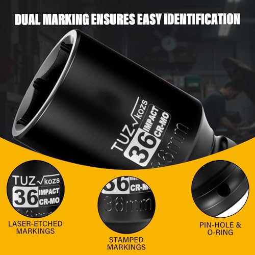 Image of 1 /2 Inch Drive 36mm Deep Metric 6 Point CR-MO Impact Socket