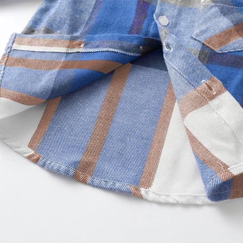 Betadog Boy's Short Sleeve Woven Button Down Shirt Boys' Short Sleeve Plaid Poplin Button Down Shirt3