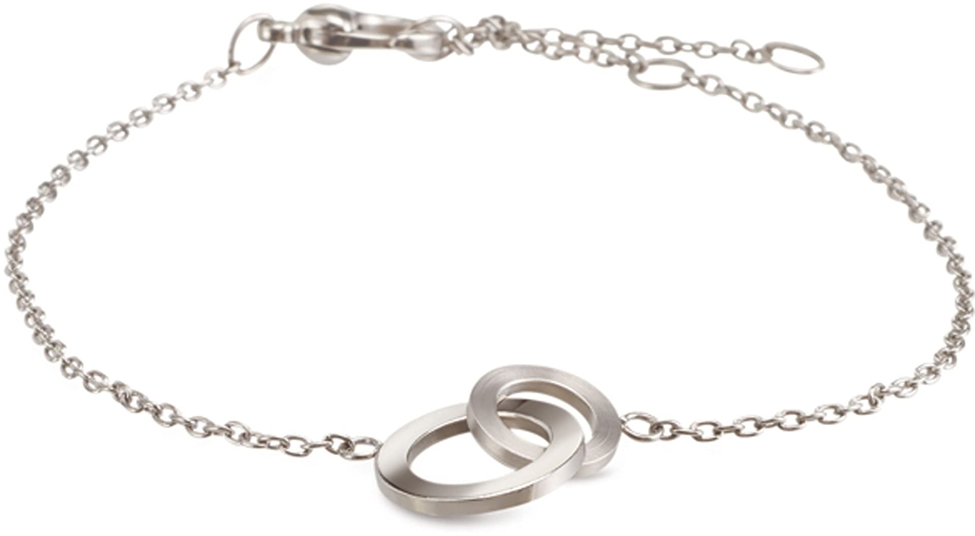 Boccia Damen Armband aus Titan in der Farbe Silber, antiallergen, 21cm, 03029-01