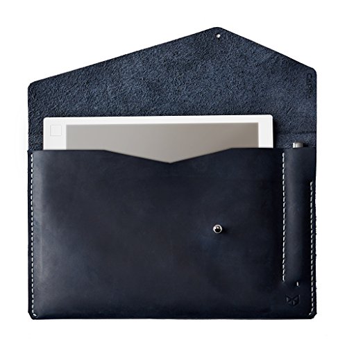 Capra Leather reMarkable 2 Tablet Case for Men, Blue E-reader Folio, Handmade E-ink Digital Paper Sleeve, Protective Marker Holder. Mens Gifts