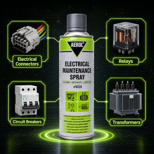Image of Aerol Electrical Maintenance Spray Grade 8226 (343g /500ml) | Multi-Purpose Lubricant, Penetrant & Cleaner for Metal Contact Surfaces | Anti-Corrosion Protection
