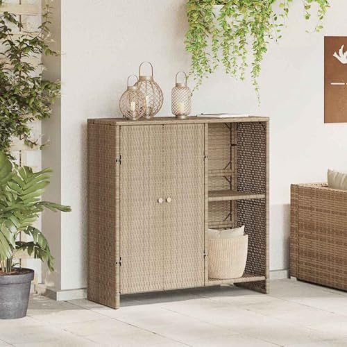 Tidyard Badschrank mit Speicher mit Tür Beige 100 x 36 x 102 cm...