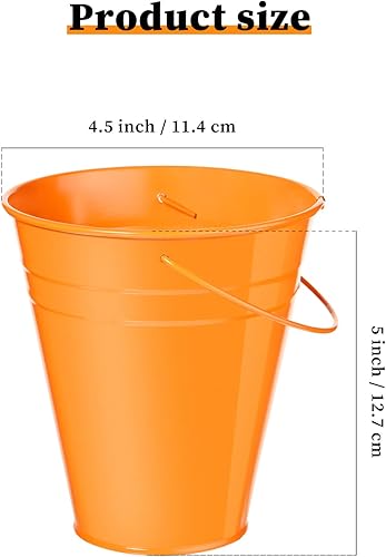 Miniatura 9 de Sadnyy Paquete de 6 cubos galvanizados de Pascua, cubo de metal de 5 pulgadas con asas, cubos y cubos de metal, suministros de fiesta para niños,