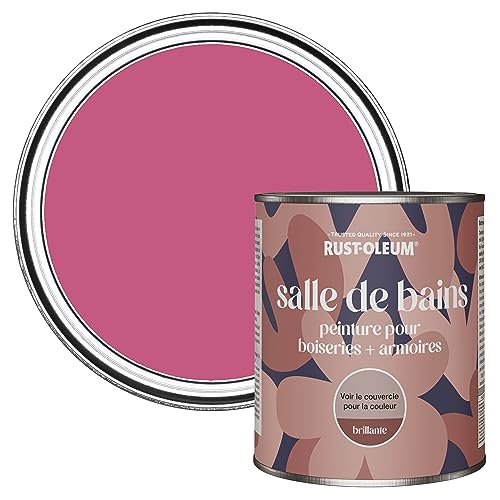 Rust-Oleum Peinture Rose Résistante à l'humidité pour Meubles de Salle de Bains, Finition Brillante - Framboise 750ml
