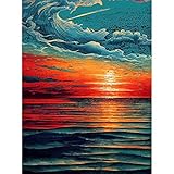 Artery8 Seascape Scarlet Sunrise Fiery Horizon Clouds 