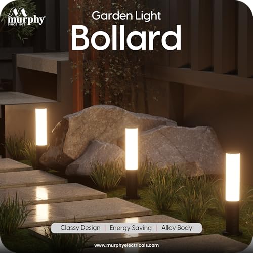 Image of Murphy Premium 9W LED Bollard Light Warm White | Outdoor Waterproof IP65 Rustproof Garden & Pathway Light (1.5 Ft) with 2 Year Warranty | Pack of 1
