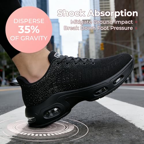 Image of Womens Slip On Tennis Sneakers Walking Running Shoes Easy to Wear