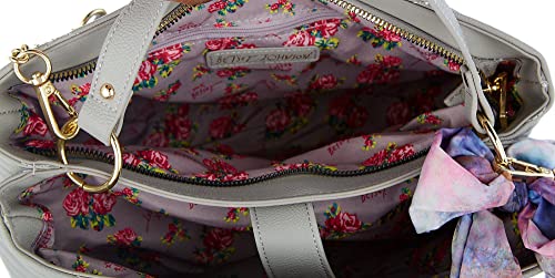 Betsey Johnson Aspen Quilted Large Satchel Grey One Size3
