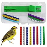 FOIBURELY 80 pcs Numbered Bird Ring Leg Bands for Gouldian Zebra Finch Canary Society Bird Foot Ring with 1 Installer(Diameter 3mm)
