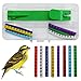 FOIBURELY 80 pcs Numbered Bird Ring Leg Bands for Gouldian Zebra Finch Canary Society Bird Foot Ring with 1 Installer(Diameter 3mm)