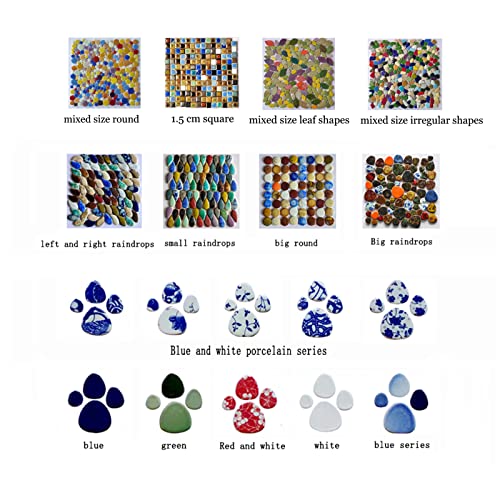 1 Pound Ceramics Mosaic Tiles Random Color Big Raindrops Shape Mosaic Ceramics Pieces for DIY Crafts Home Decoration(19x38mm)