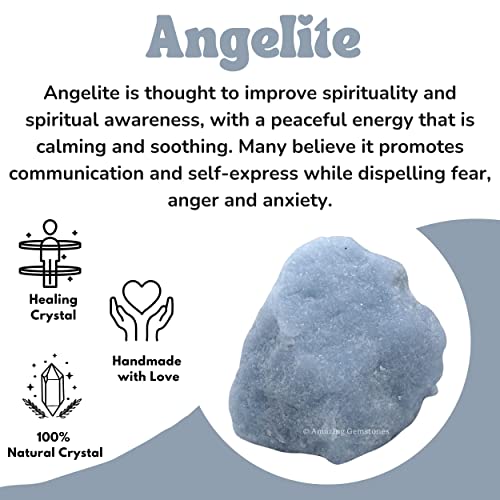 Image of Amazing Gemstone Angelite Raw Crystals and Healing Stones, Natural Rocks for Tumbling - DIY Raw Stones and Crystals, 2 Pieces