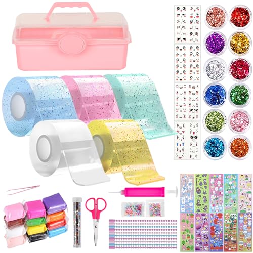 Nano Tape Bubble Kit für Erwachsene - DIY Nano Tape Bubble Set mit Aufbewahrungsbox Squishy Spielzeug Bastelset Super elastische Nano Klebebänder für Stressabbau und Spaß Fidget Toys and Party Favors