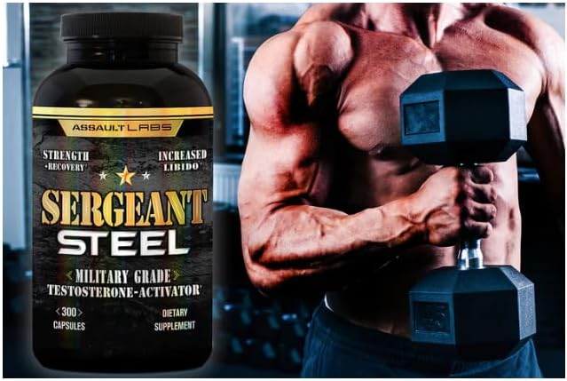 Miniatura 2 de Assault Labs Sargento de acero mezclado con shilajit, Ashwagandha, mucuna, magnesio, ortiga, zinc y otros para, crecimiento muscular, energía, calma