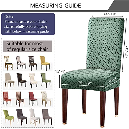 LANSHENG Dining Chair Covers Set of 6, Stretch Dining Chair Protector Slipcovers Jacquard - Image 2