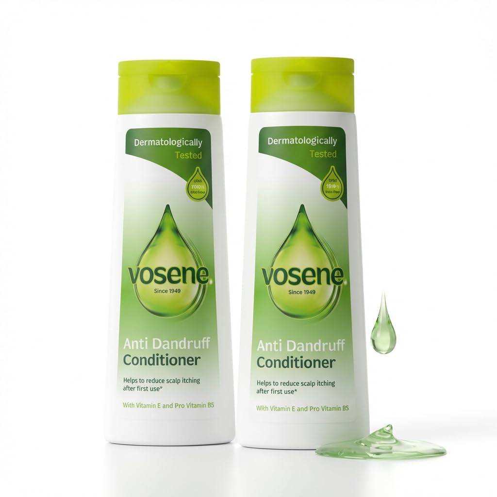 Vosene Anti Dandruff Conditioner 500ml x 2 Pack - Deep Conditioning Treatment for Dry Hair & Scalp with Vitamin E, Moisturizing Hair Treatment Conditioner