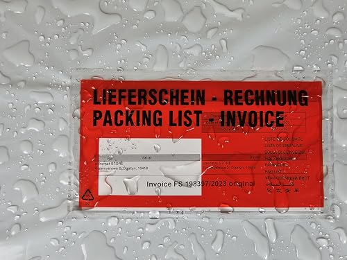 PAKOMAT Lieferscheintaschen DIN DL lang selbstklebend Dokumententaschen Begleitpapiertaschen rot-schwarz bedruckt LieferscheinRechnung (20)
