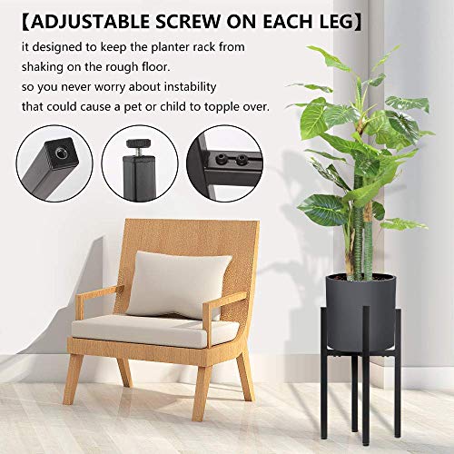 2 Pack Metal Plant Stand Indoor With Adjustable Width Fits 8 To 12 Inch Pots,Mid-Century Flower Holder For Corner Display-Black(Planter And Pot Not Included). #TOP4