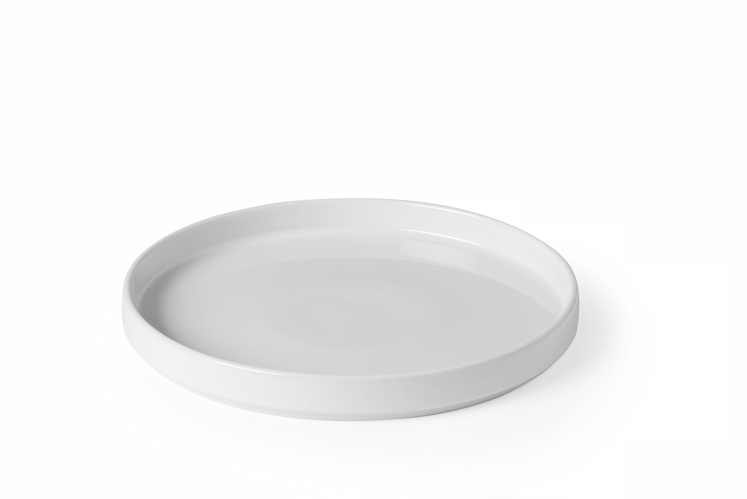 Plato Oslo De Porcelana Blanca Con Borde Alto - Ø24 Cm, Aptos Para Microondas Y Lavavajillas