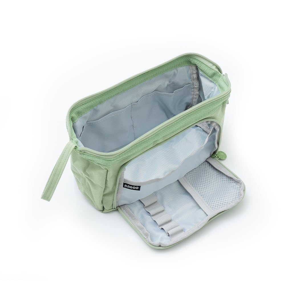 DXDT Korean Style Pouch - Green Pencil Pouch Large Capacity Stationary/Aesthetic/Multi-Functional/Stylish/Cute/Washable/Multi Pockets Pouch College/School Students Pen Purse for Girls/Boys (Green) (B0C6FG445Y) Amazon Price History, Amazon Price Tracker
