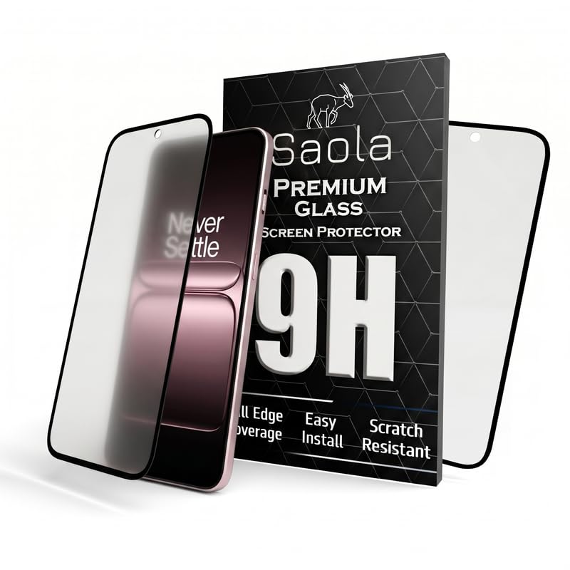 Image of Saola Anti-Glare Matte Screen Protector for OnePlus 13s | Smooth Touch Finish, 9H Strength Glass, Full Coverage, Bubble-Free Installation Kit | Quick & Easy Application | Pack of 1