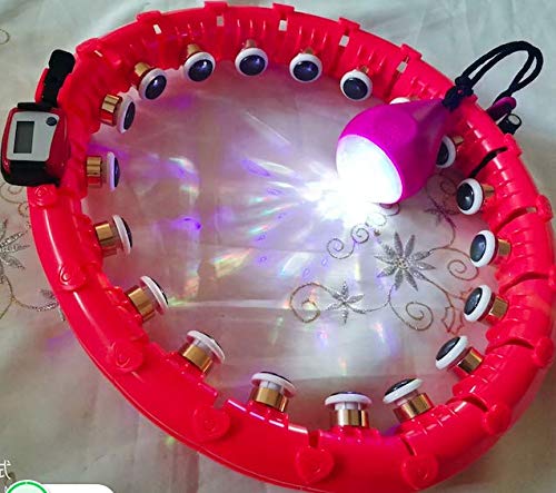 XEWEA Hula Hoop Smart Fitness Weight Loss Ring with LED Colorful Light Adjustable Size Detachable Massage Yoga Ring for Adult and Child Artifact Sports Equipment Abdominal Waist Exercise