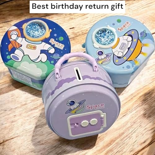 Image of TERA 13 Coin Bank for Boys, Space Theme Piggy Bank, Saving Money Bank for Kids (1 pcs) Birthday Return Gifts Coin Storage Box for Bo-ys, Gift Money Bank for Girls & Boys Lock & Key