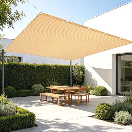Filet d'ombrage pour pergola et terrasse créez un coin de fraîcheur crème dans votre grand jardin - 2