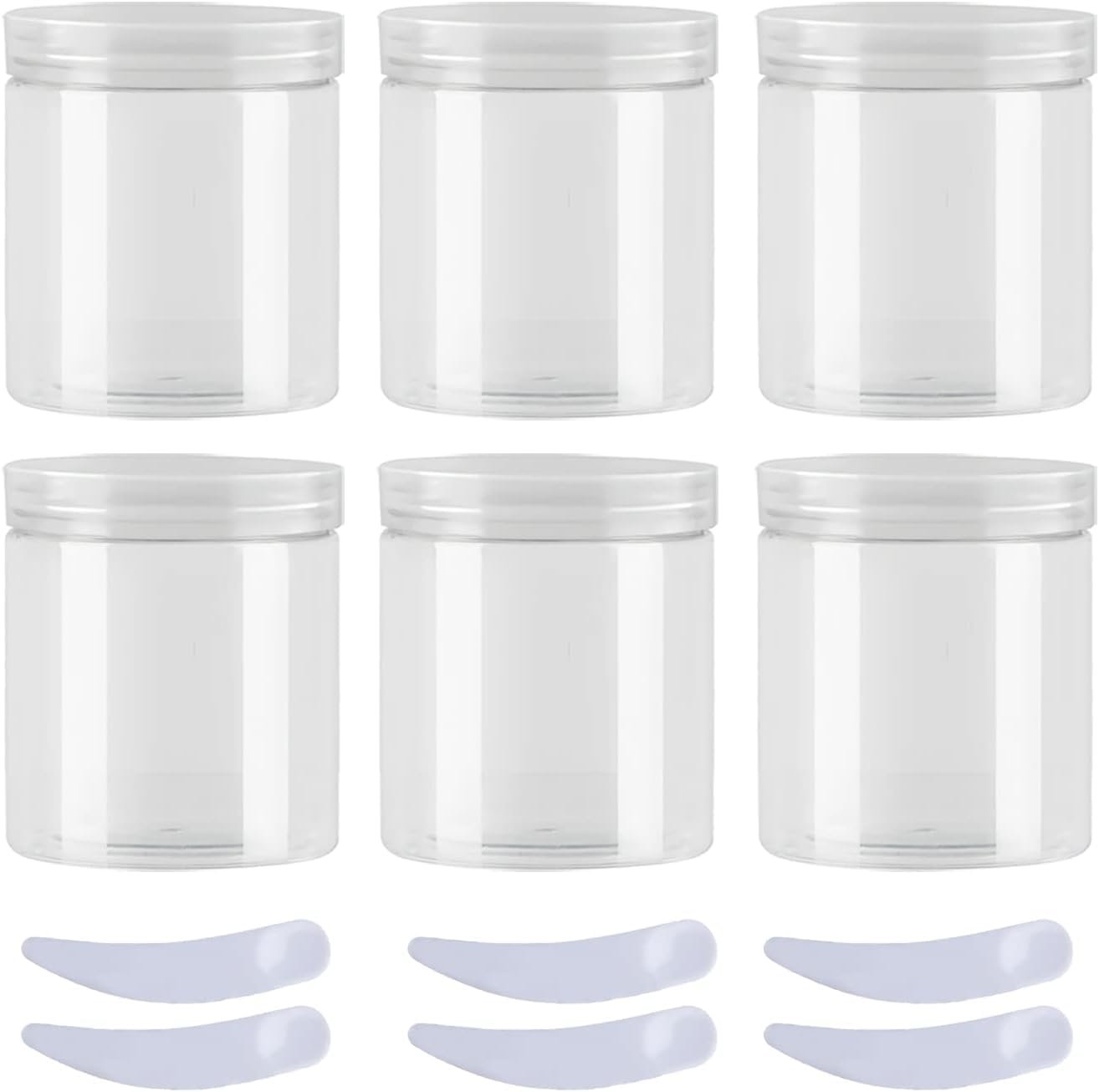 FLYIODFCXV cosmetic jar, Pack of 6,Plastic Cream Jars Cosmetic Pots with Clear Lids Containers for Toiletries(Blue,100ml)