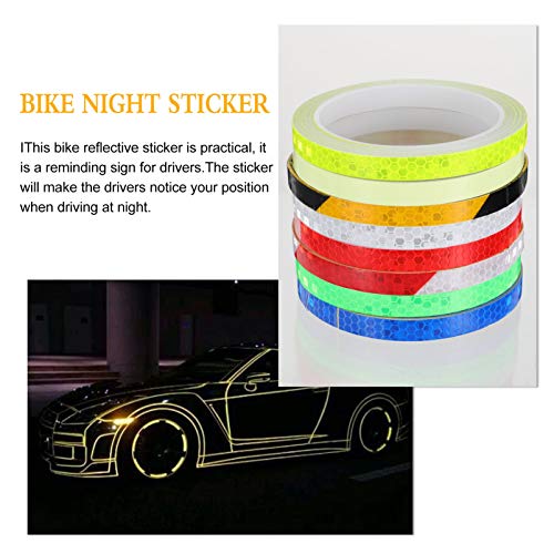 BESPORTBLE 8 Rolos de Bicicleta Noctilucence Luminosa Mountain Bike Fita Reflexiva Decalques Para No