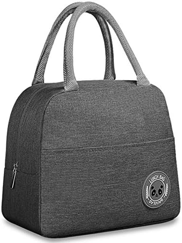 TOPSEFU Lunch Bag, Tote Bag for Women Wide Open Insulated Cooler Bag, Water-Resistant Thermal Leak-Proof Lunch Organizer for Men Girls Children Outdoor Picnic Work (Grey)