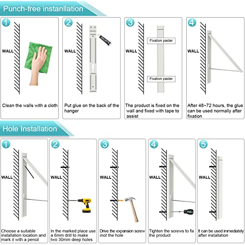 STARWAVE Retractable Clothes Drying Rack,Space Saver Wall Mounted Folding Hanger for Laundry Room, Closet Storage Organization, Easy Installation Aluminium Never Rust Dryer 1pcs