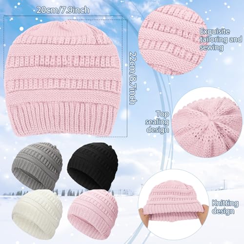 Suhine 16 Pcs Winter Hat Gloves Earmuffs Set Including Beanie Winter Hat Touch Screen Mittens Neck Warmer Outdoor Earmuffs for Adult Women4