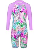 One piece Long Sleeve swimwear with front zip design , easy to put on and take off Feature of TFJH E Girls Swimsuits : 4 way Stretch ,breathable,quick drying and comfortable wear Bathing Suits for Girls :Rated UPF 50+ ... Blocking more than 97% of th...