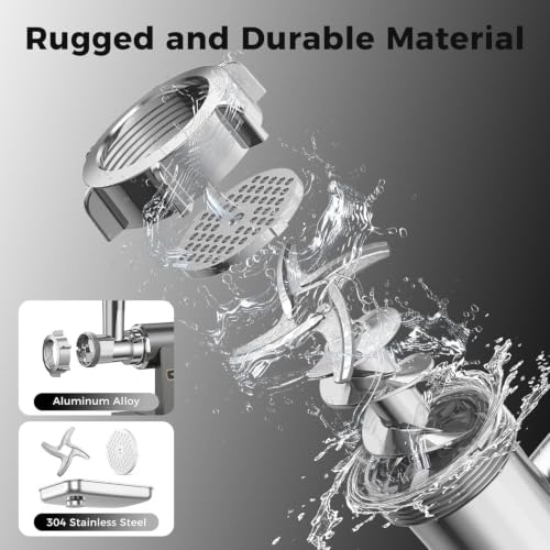 Image of Electric Meat Grinder for Home Use, 2800W Peak Power, Heavy Duty Metal Body with Auto-Reverse, 2 Blades & 3 Grinding Plates, Sausage Stuffer & Kibbeh Kit, Easy Clean