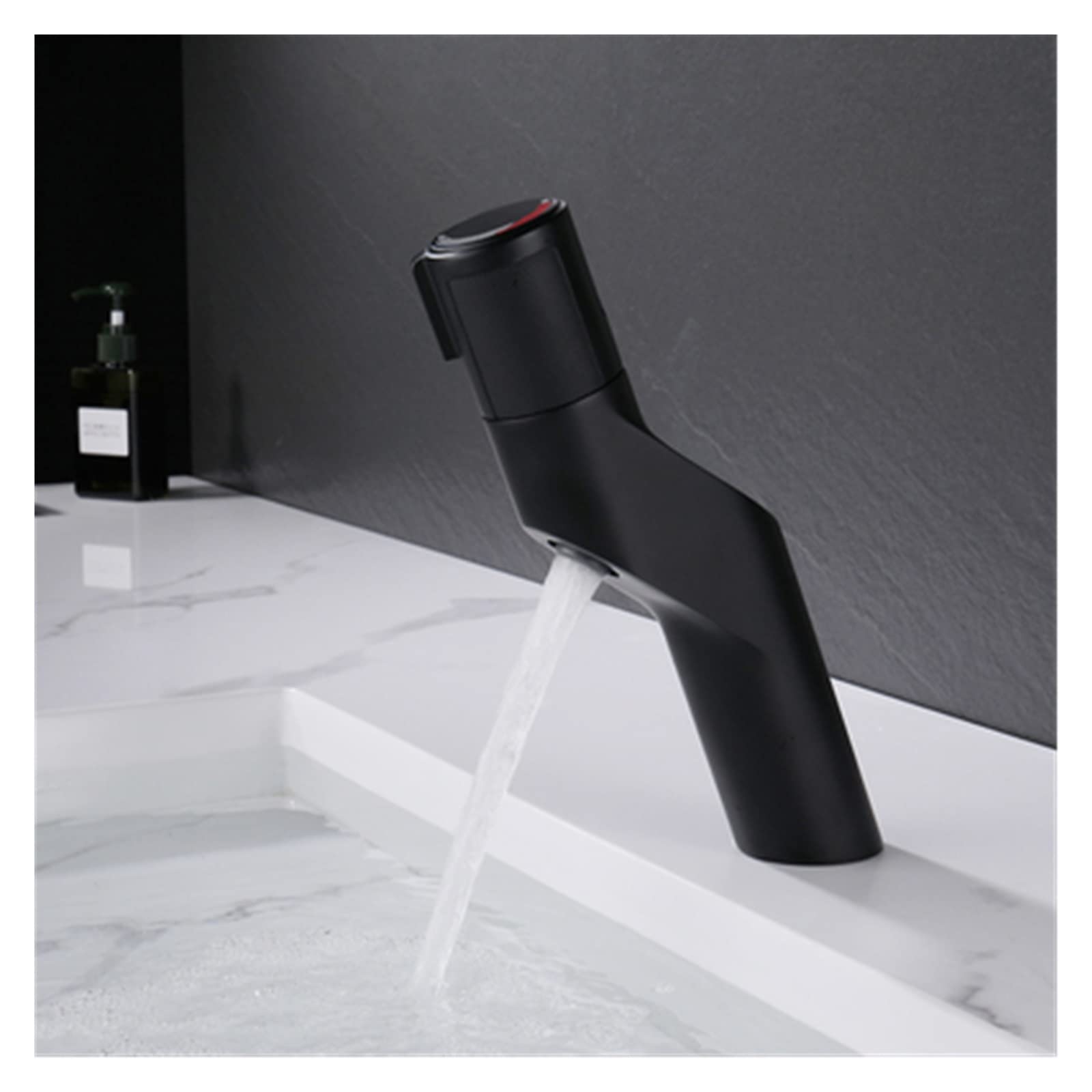 Mitigeur de lavabo en laiton noir mat au design contemporain et durable