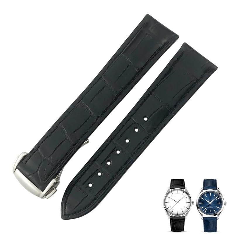 Bracelet montre crocodile 20mm 19mm 18mm 21mm 22mm en cuir alligator pour Omega